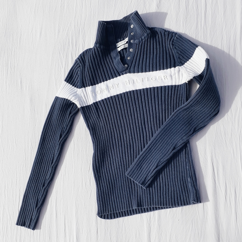 •Tommy Hilfiger• Quarter Button Up Sweater